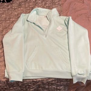 Aqua Columbia 1/4 zip Crop-Style sweatshirt